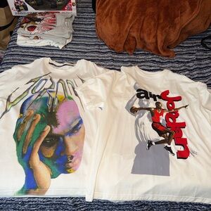 Jordan White and Multicolor Graphic Tees